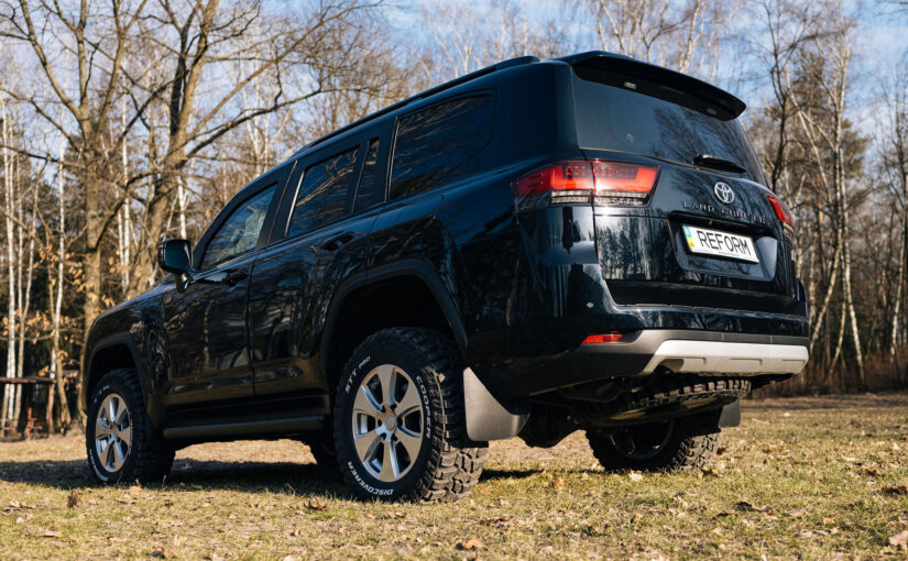 Armored Toyota Land Cruiser 300 GR — rear and side view