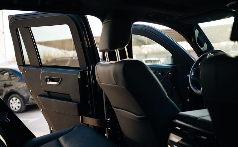 Rear cabin and armored doors of the Toyota Land Cruiser 300 GR